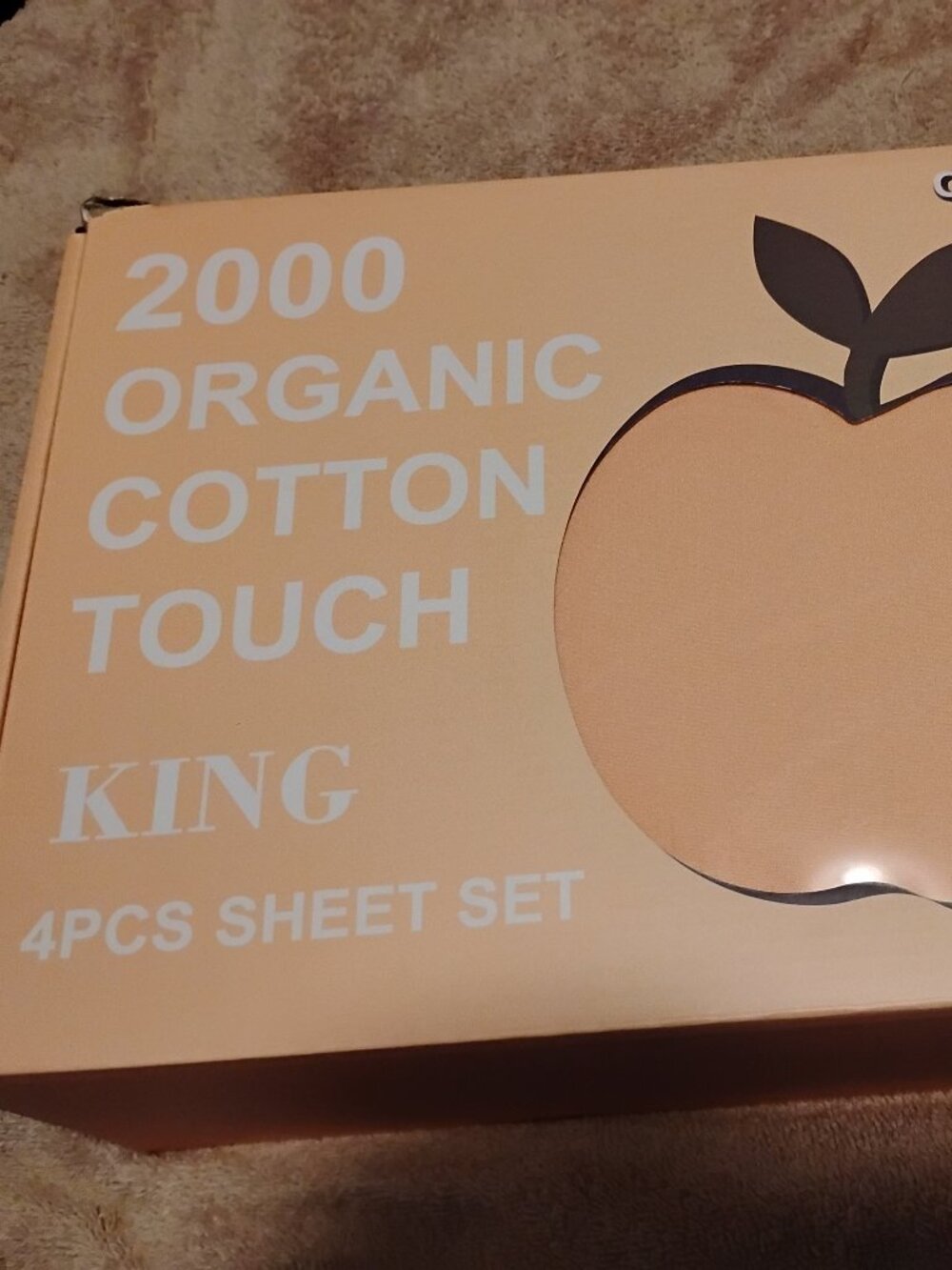 Sheet Set 2000 Bamboo Organic Cotton Orange King 4 pc Set New